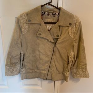 Lace Leather Jacket 🤎